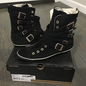 Converse Black Suede Multi Strap Shoes